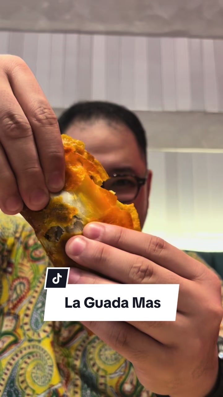 Beef Birria Tacos at La Guada Mas — cheesy birria taco with consomme
